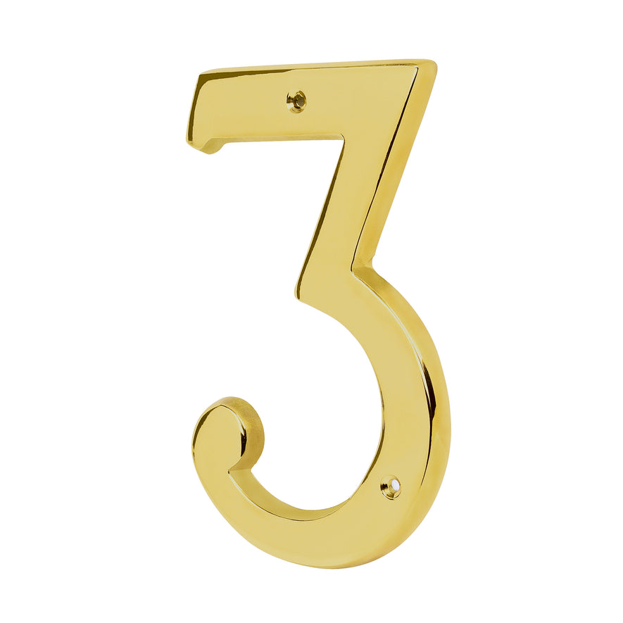 Número 3 de latón sólido 4', Hermex Caja con 6, 43681