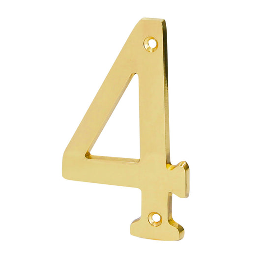 Número 4 de latón sólido 4', Hermex Caja con 6, 43682