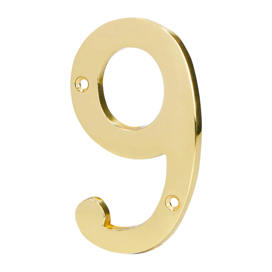Número 9 de latón sólido 4', Hermex Caja con 6, 43687