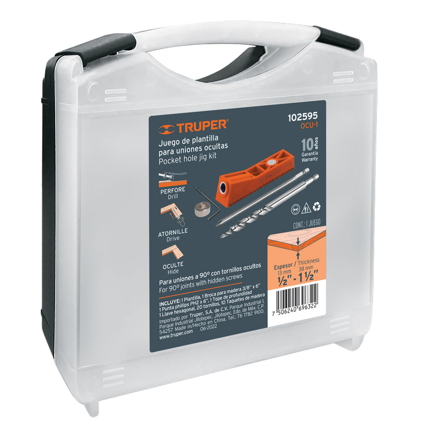 Juego de plantilla para uniones ocultas con un tornillo, 102595