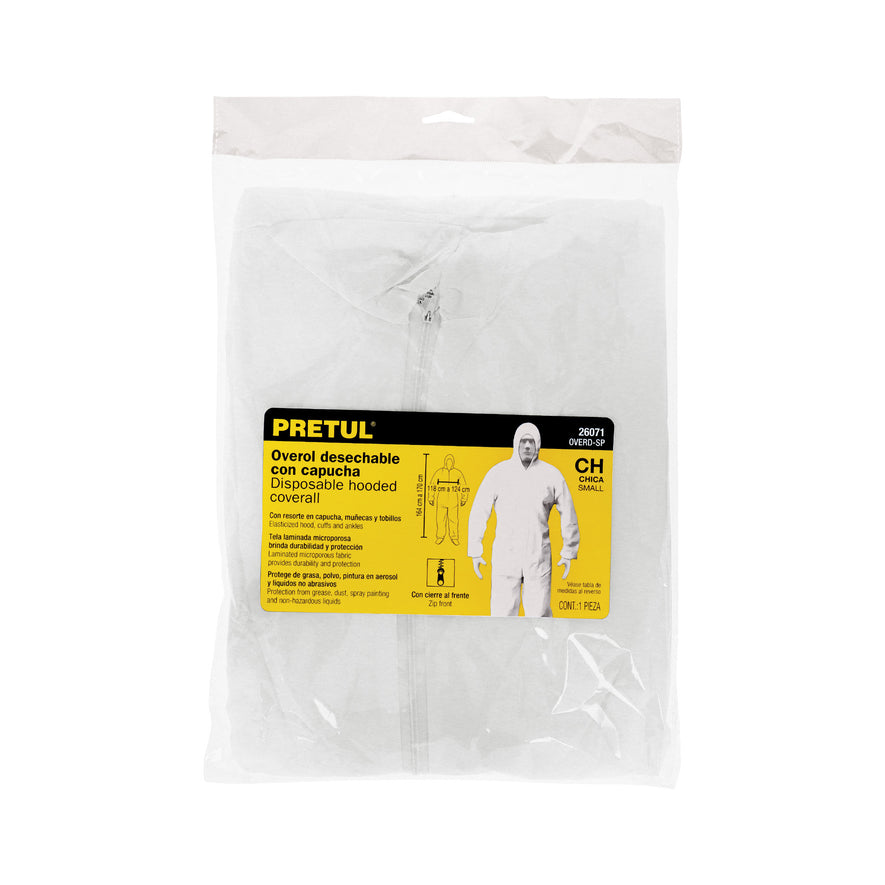 Overol desechable, talla CH, Pretul Caja con 5, 26071