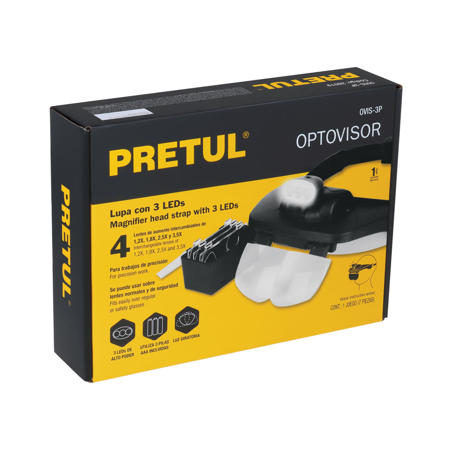 Lupa optovisor de 3 leds, Pretul Caja con 3, 26019
