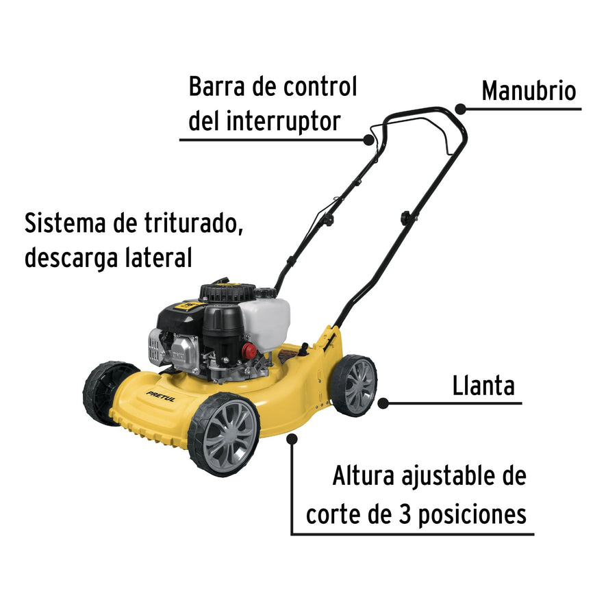 Podadora con motor a gasolina de 3 HP, 16' de corte, Pretul, 20589