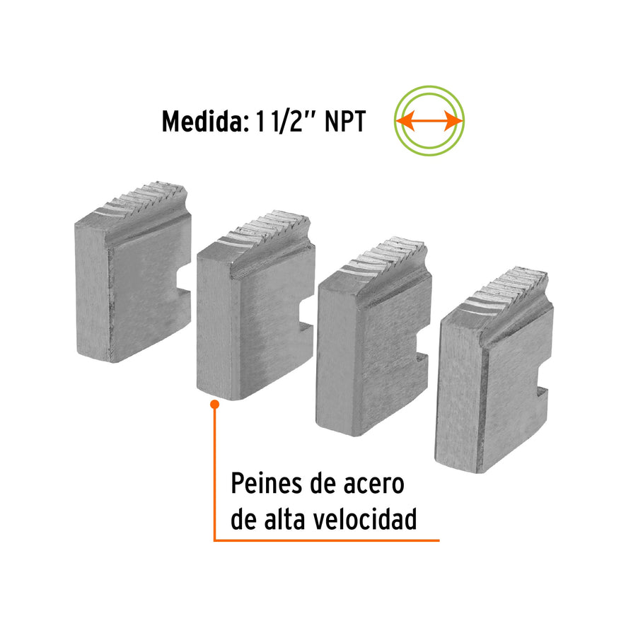 Juego de 4 peines de 1-1/2' para tarrajas T-852X, Expert, 14619