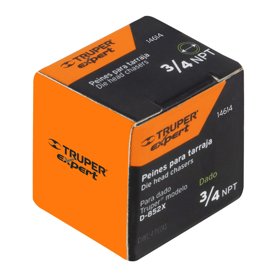 Juego de 4 peines de 3/4' para tarrajas T-852X, Expert, 14614