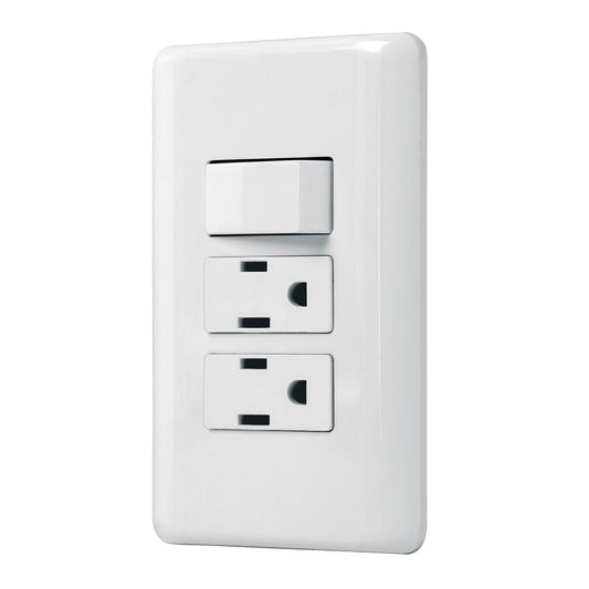 Placa armada 2 contactos e interruptor sencillo, Basic Caja con 10, 25079