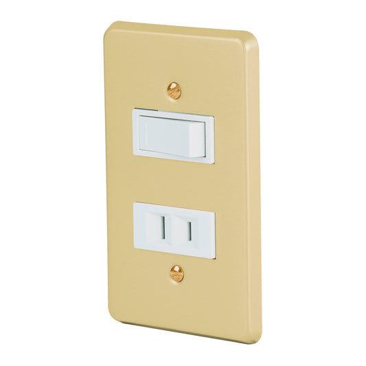 Placa armada contacto e interruptor, línea Económica Caja con 3, 46388