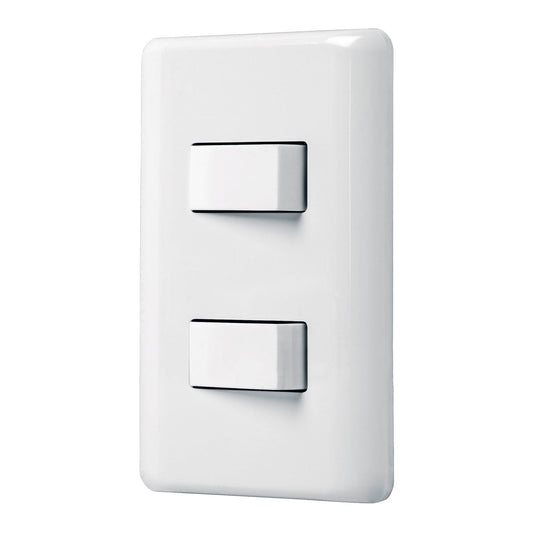 Placa armada con 2 interruptores sencillos, Volteck Basic Caja con 10, 25080