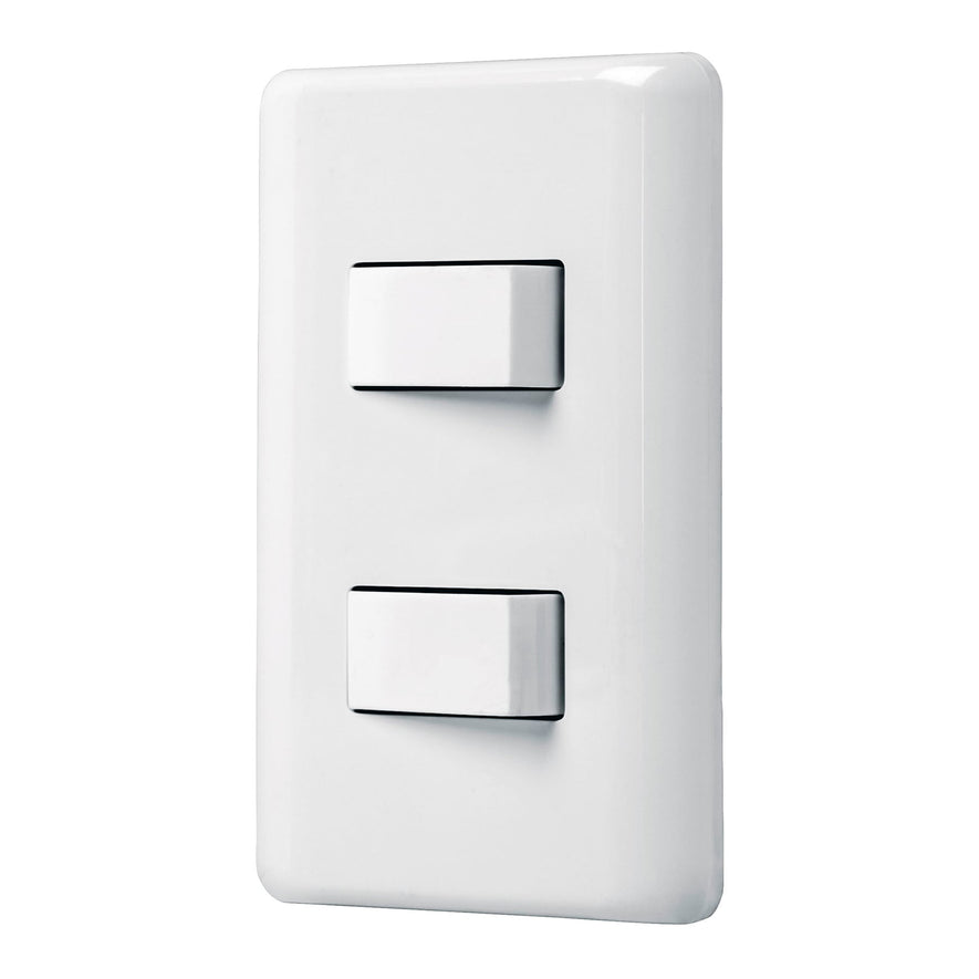 Placa armada con 2 interruptores sencillos, Volteck Basic Caja con 10, 25080