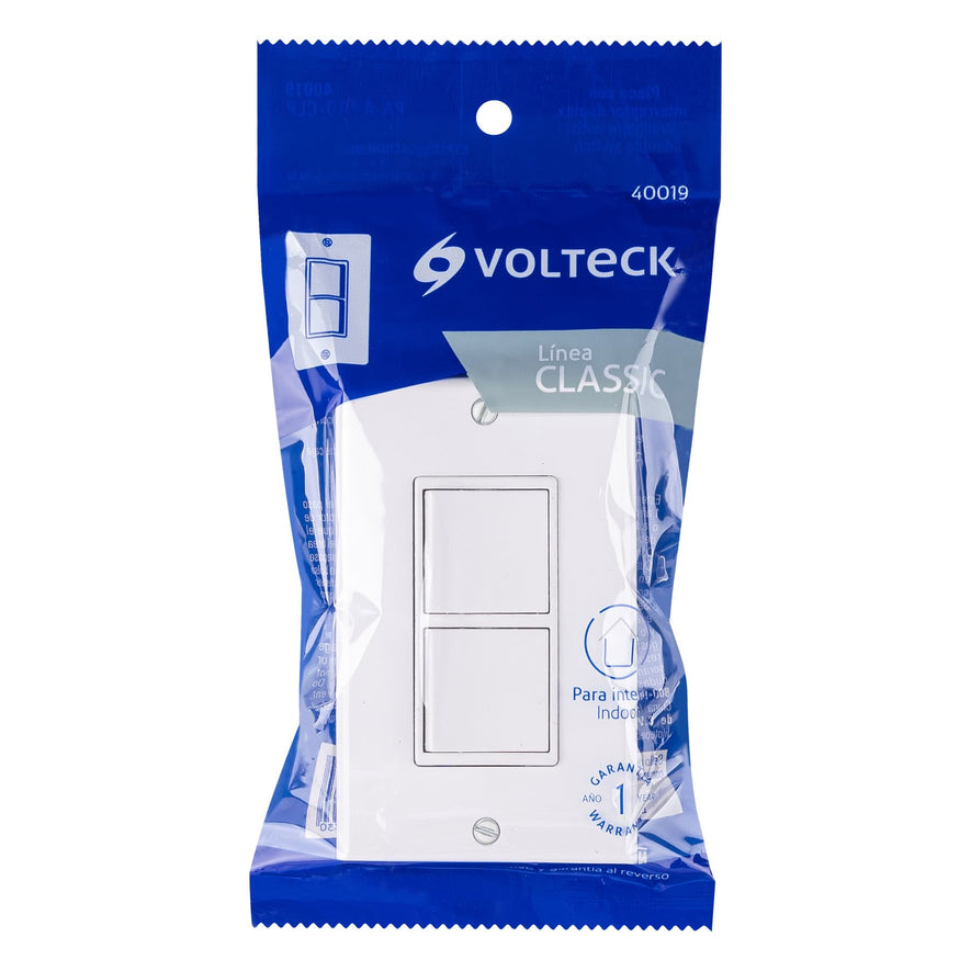 Placa armada interruptor sencillo y de 3 vías Classic Caja con 3, 40019