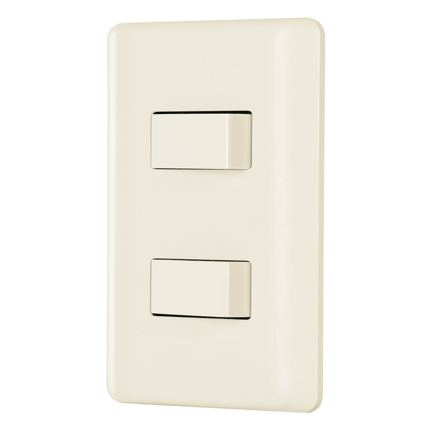 Placa armada 1 interruptor y 1 escalera, marfil, Basic Caja con 10, 26639