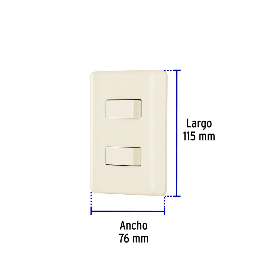 Placa armada 1 interruptor y 1 escalera, marfil, Basic Caja con 10, 26639