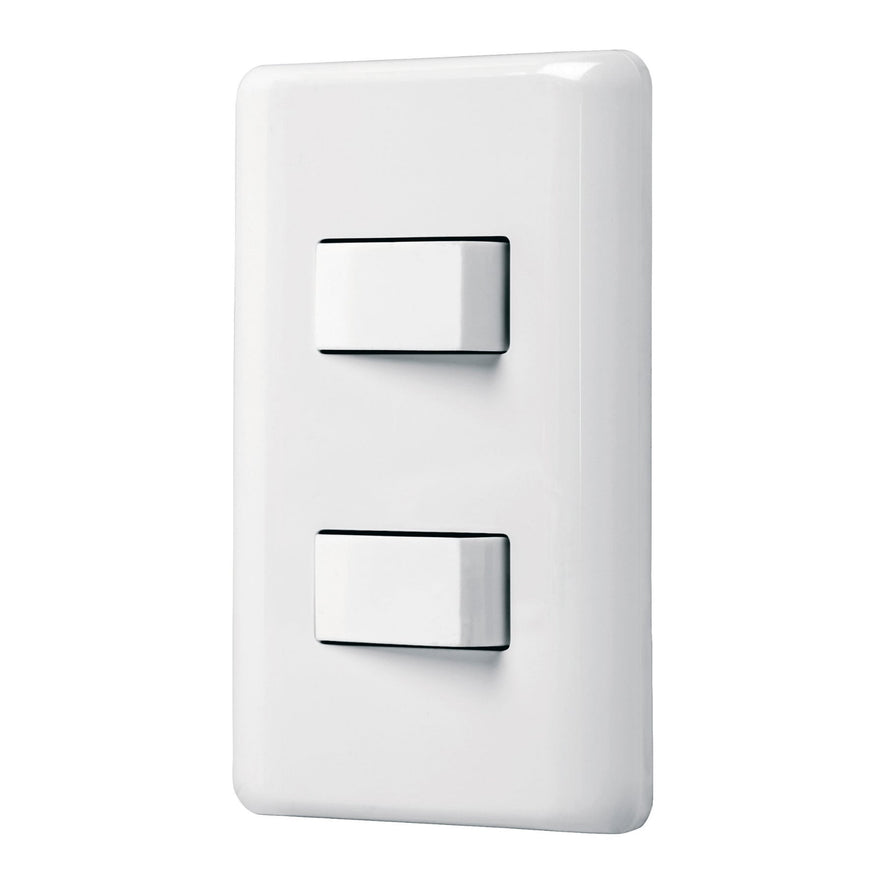Placa armada 1 interruptor sencillo + 1 de 3 vías, Basic Caja con 10, 25085