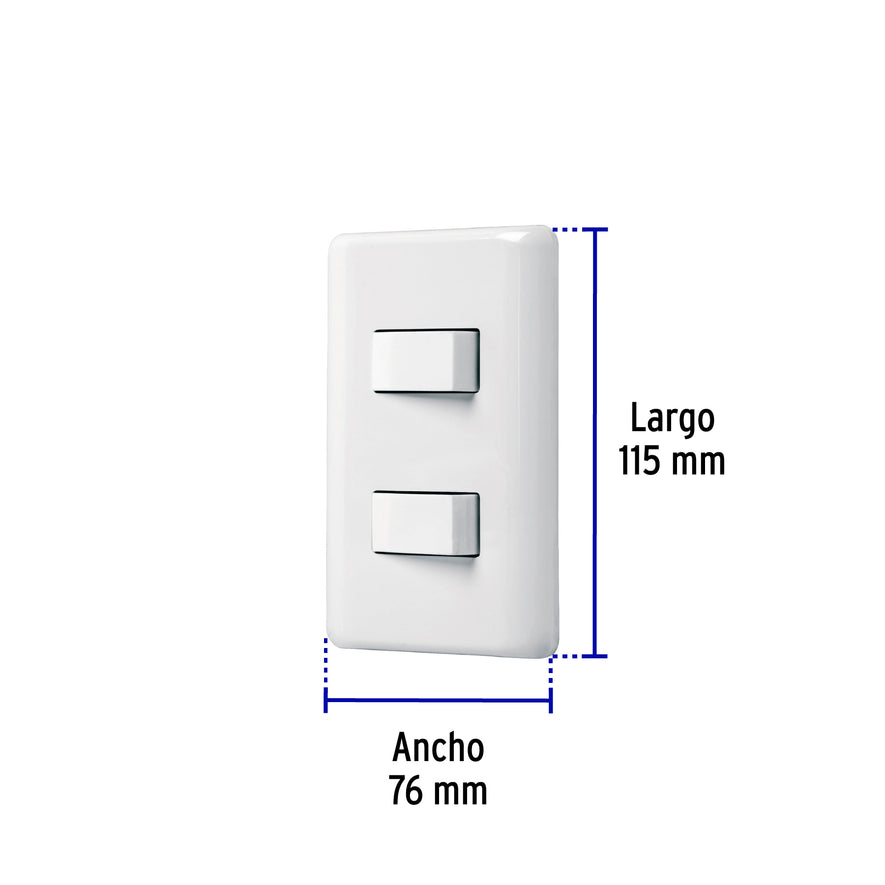 Placa armada 1 interruptor sencillo + 1 de 3 vías, Basic Caja con 10, 25085