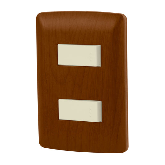 Placa armada 1 interruptor 1 escalera, madera,línea Italiana Caja con 3, 49932