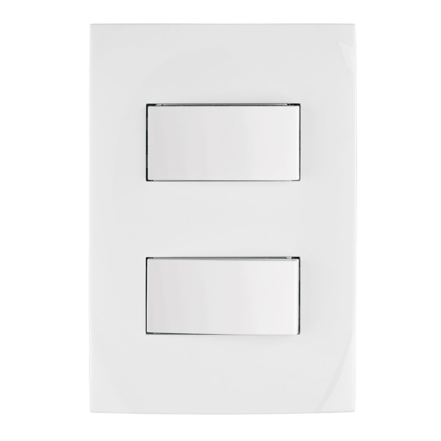 Placa armada interruptor sencillo y escalera, Oslo, blanco Caja con 3, 46495