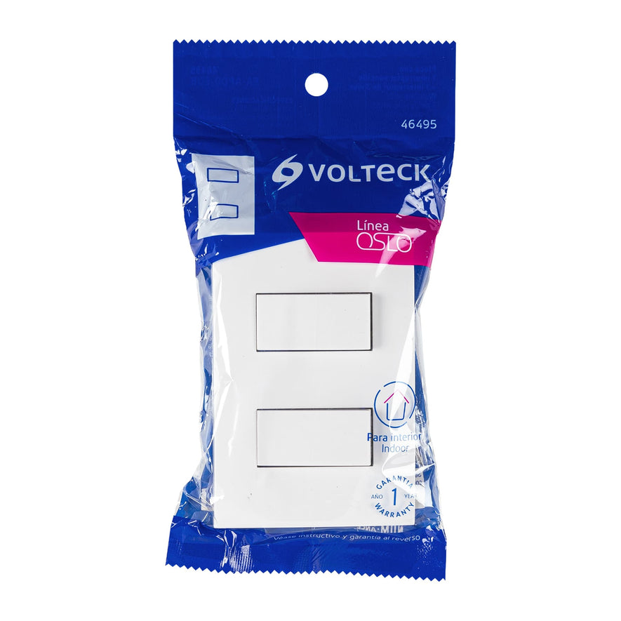 Placa armada interruptor sencillo y escalera, Oslo, blanco Caja con 3, 46495