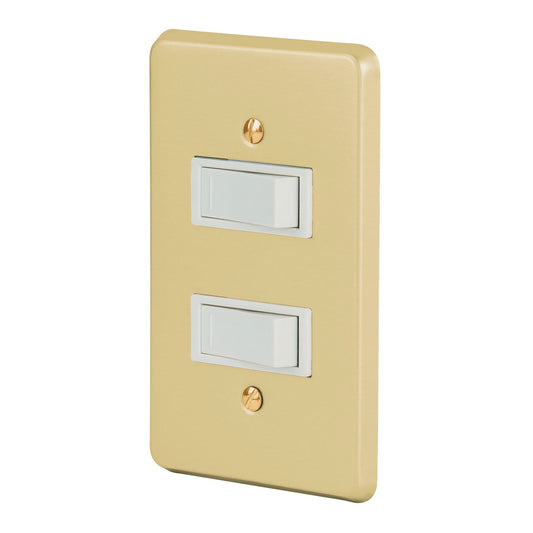 Placa armada 2 interruptores sencillos, línea Económica Caja con 3, 46389