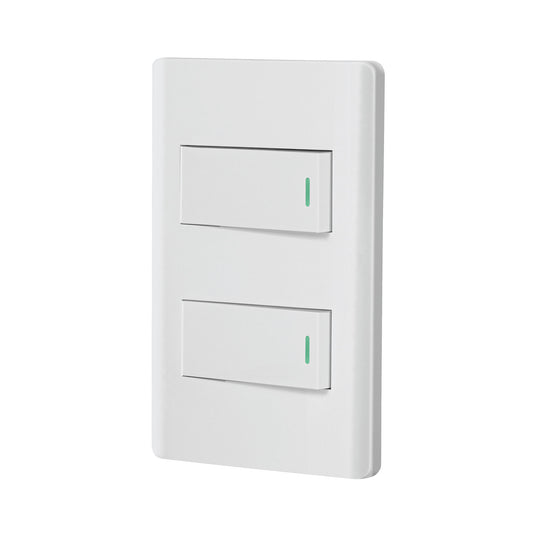 Placa armada blanca 1 interruptor y 1 de 3 vías 1 mód, Lisbo Caja con 3, 47955