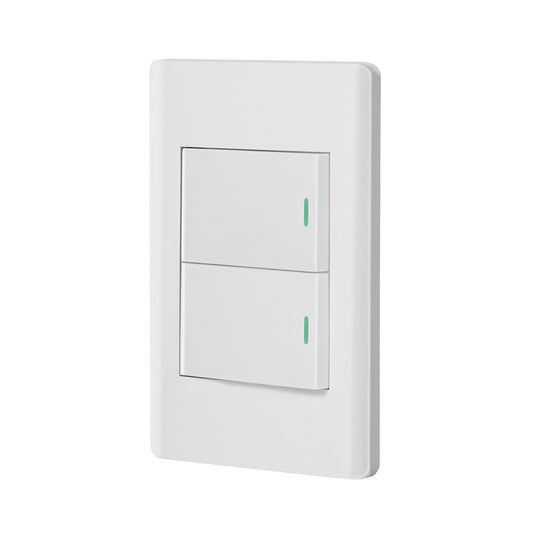 Placa armada blanca 1 interruptor y 1 de 3vías 1.5mód, Lisbo Caja con 3, 47961