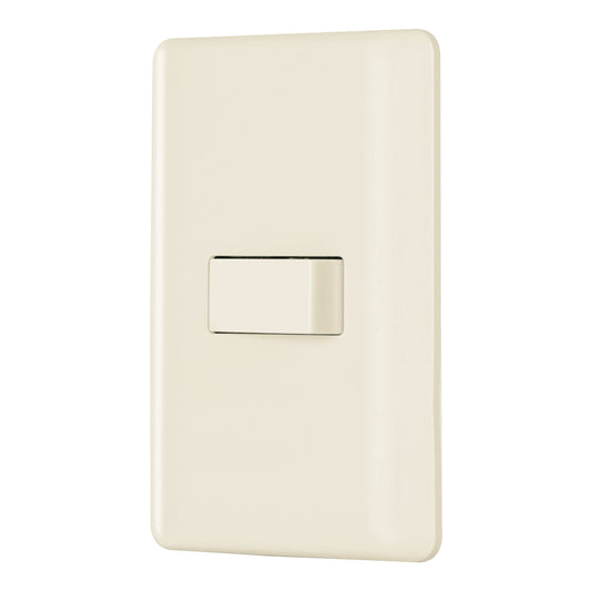 Placa armada 1 interruptor sencillo, marfil, Volteck Caja con 10, 26642