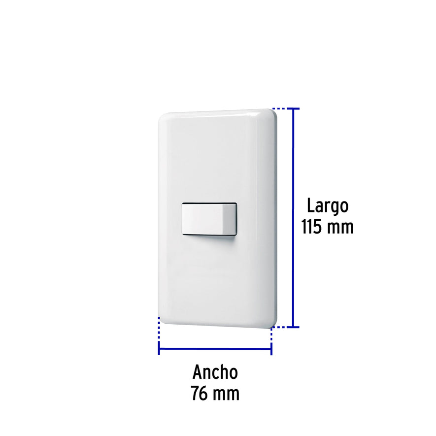 Placa armada con 1 interruptor sencillo, Volteck Basic Caja con 10, 25078
