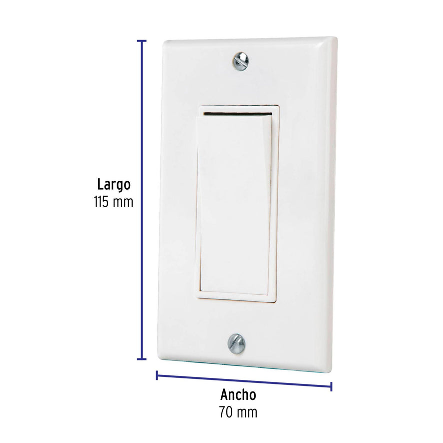 Placa armada con interruptor sencillo Classic, Volteck Caja con 3, 40017