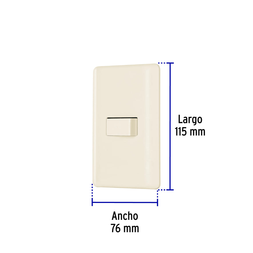 Placa armada 1 interruptor de escalera, marfil, Basic Caja con 10, 26641
