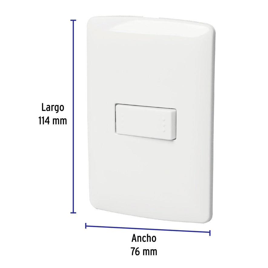 Placa armada 1 interruptor escalera, blanco, línea Italiana Caja con 3, 46460