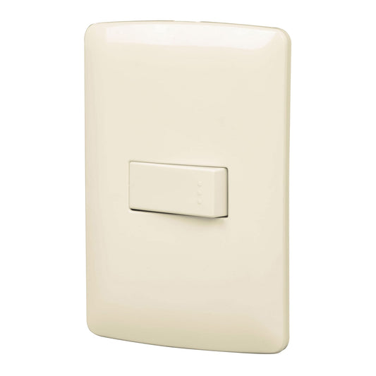 Placa armada 1 interruptor escalera marfil, línea Italiana Caja con 3, 48661