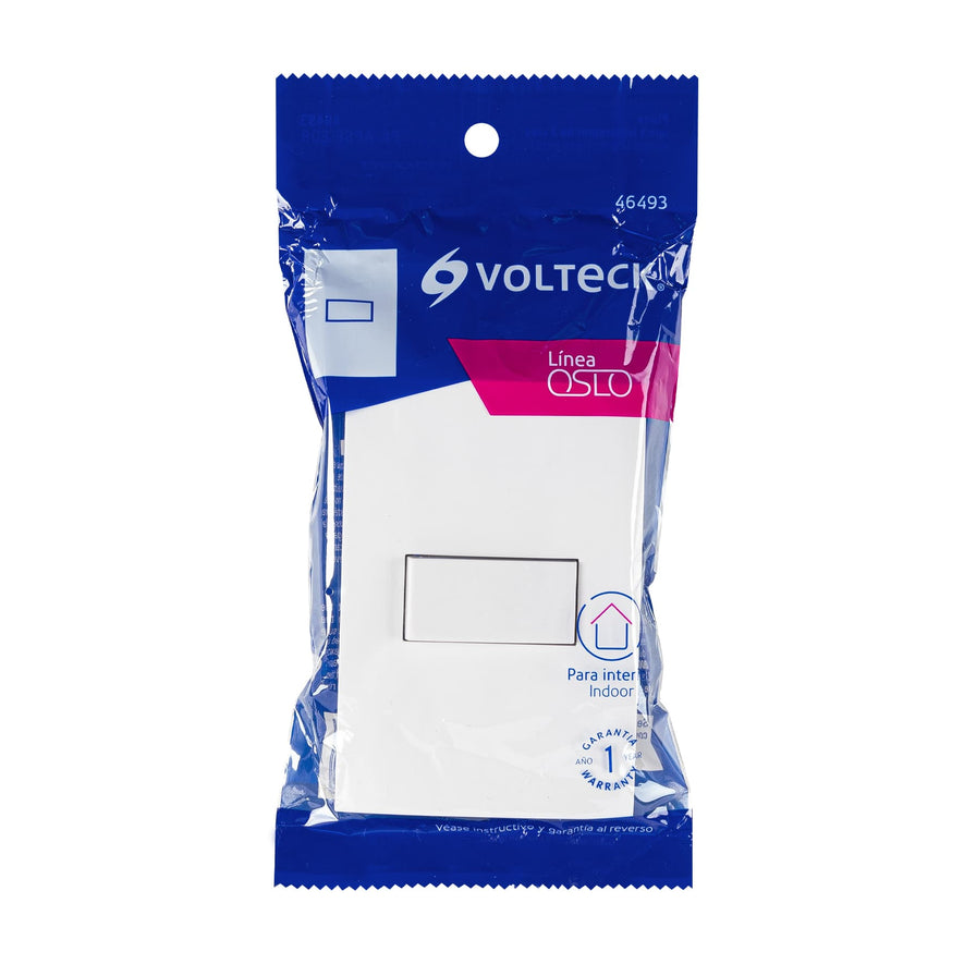 Placa armada con interruptor escalera, línea Oslo, blanco Caja con 3, 46493