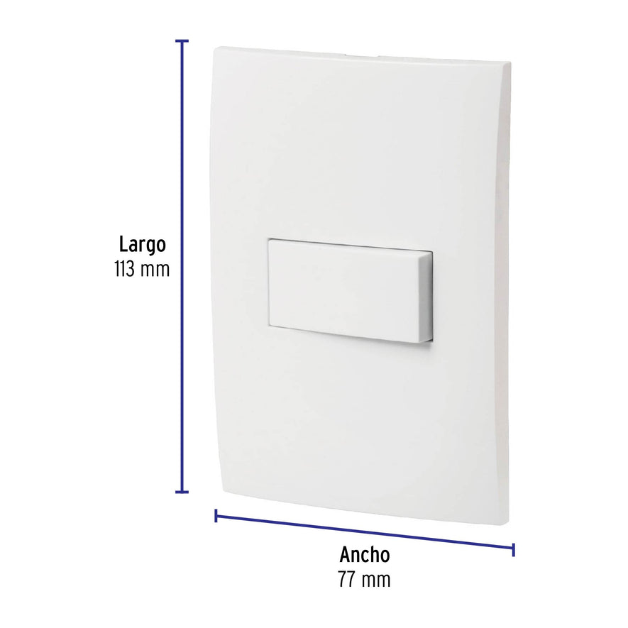 Placa armada con interruptor escalera, línea Oslo, blanco Caja con 3, 46493