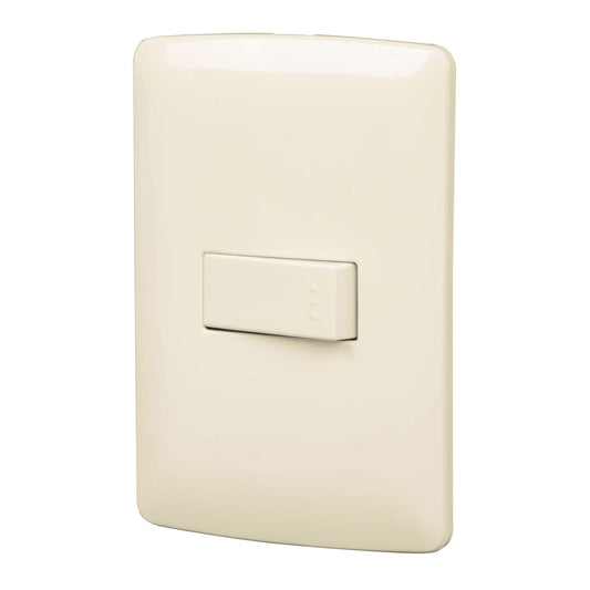 Placa armada 1 interruptor sencillo, marfil, línea Italiana Caja con 6, 48660