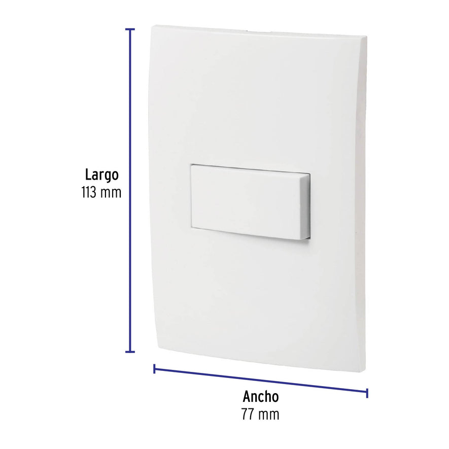 Placa armada con interruptor sencillo, línea Oslo, blanco Caja con 3, 46492