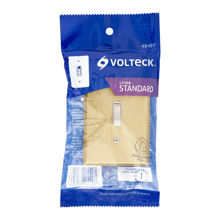 Placa armada interruptor sencillo, línea Standard, aluminio Caja con 3, 48497