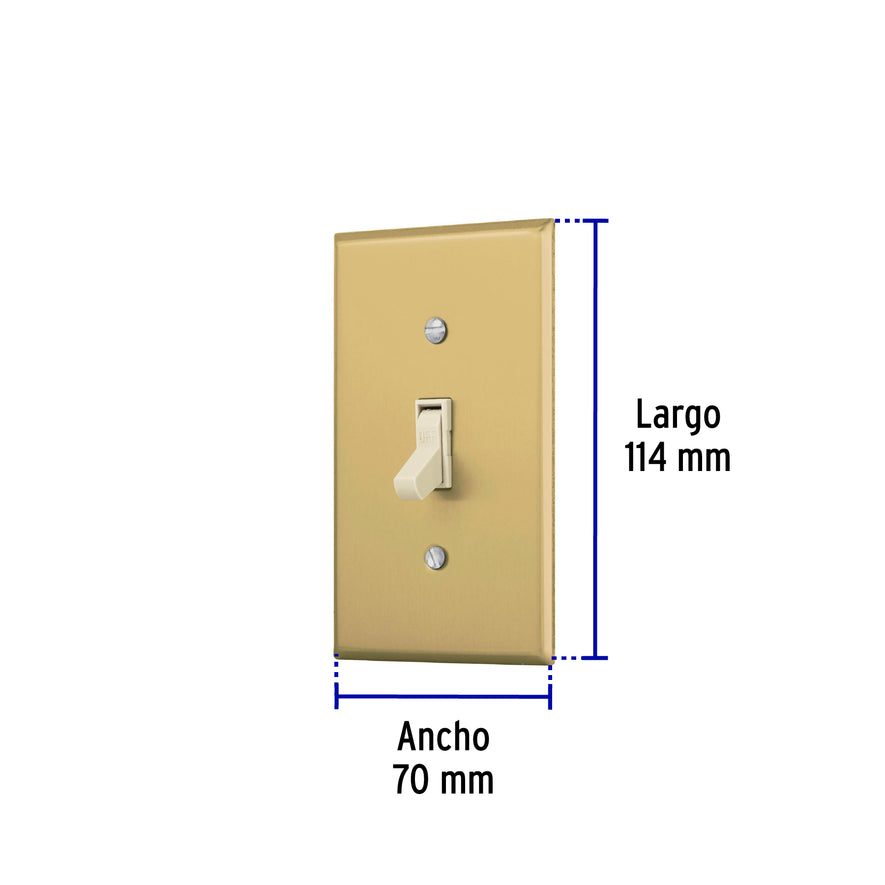 Placa armada interruptor sencillo, línea Standard, aluminio Caja con 3, 48497