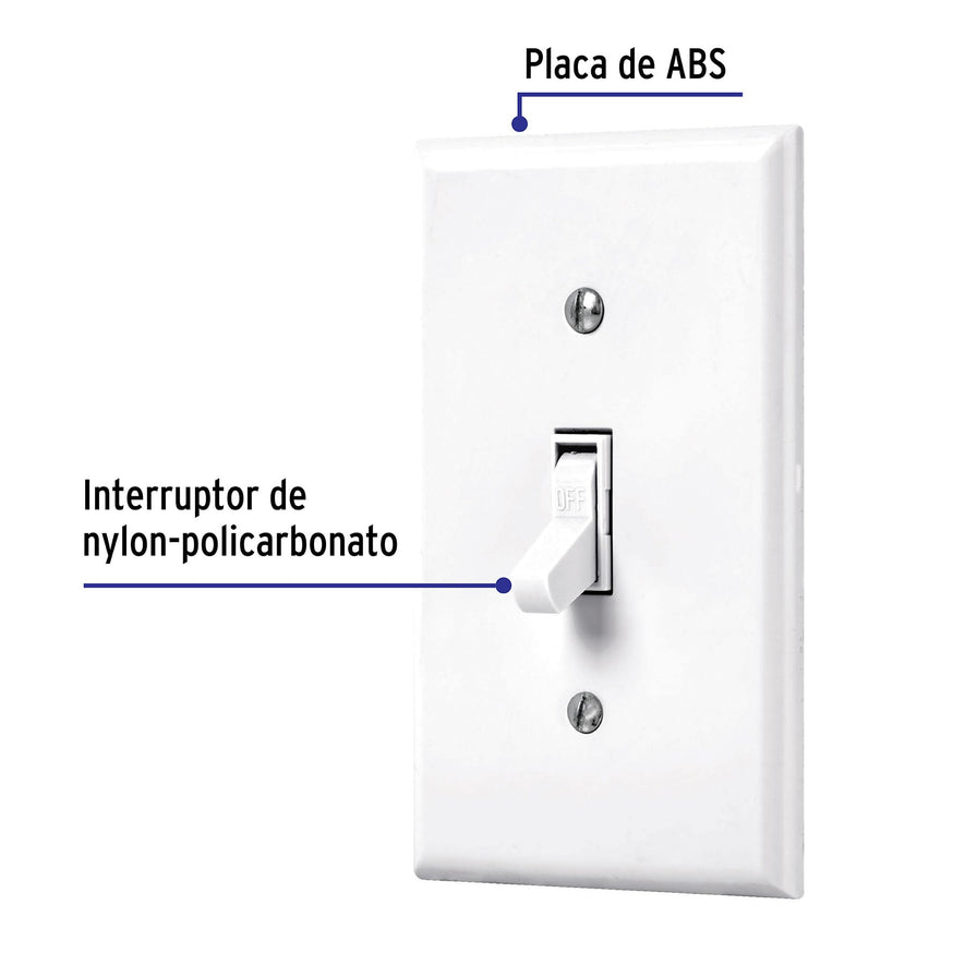 Placa armada interruptor sencillo, línea Standard, blanco Caja con 3, 45952