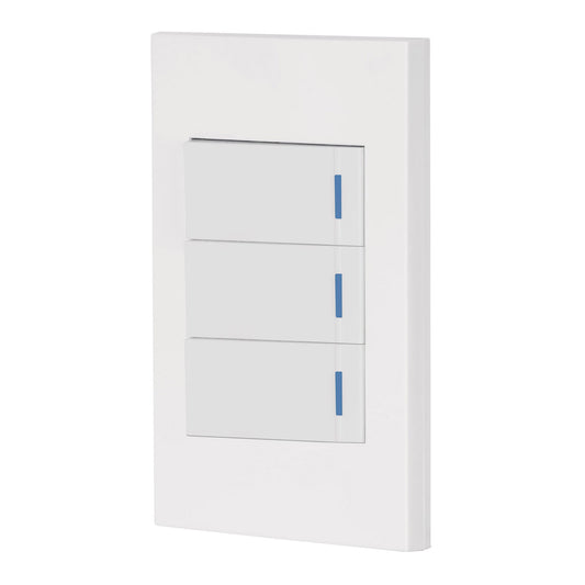 Placa armada 3 interruptores, 1 módulo, Española, blanco Caja con 3, 45599