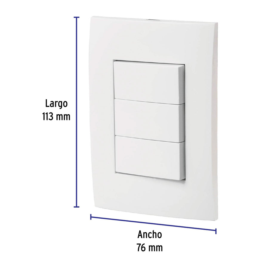 Placa armada interruptores sencillos y escalera, Oslo,blanco Caja con 3, 46497