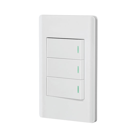 Placa armada blanca 3 interruptores 1 módulo, Lisboa Caja con 3, 47956