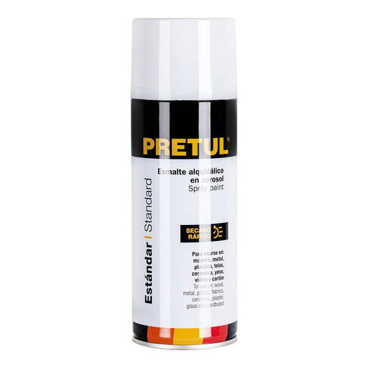 Pintura en aerosol, blanco mate, 400 ml, Pretul Caja con 4, 27175