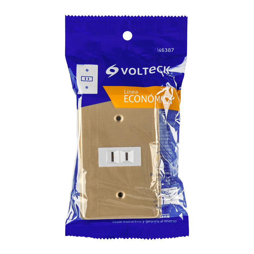Placa armada con contacto polarizado, línea Económica Caja con 3, 46387