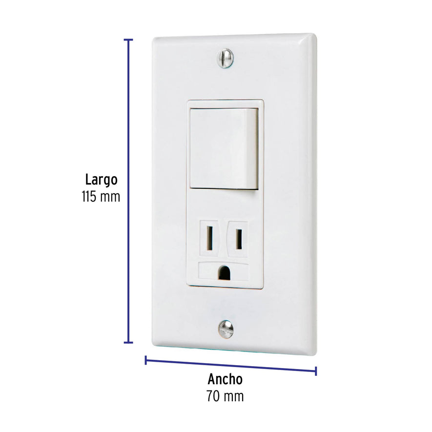 Placa armada contacto e interruptor Classic, Volteck Caja con 3, 40018