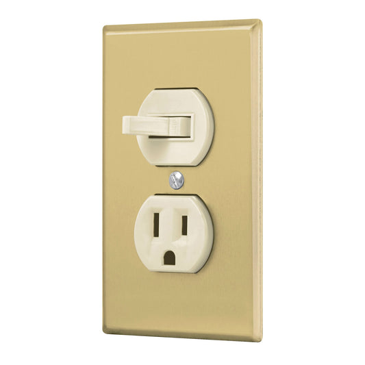 Placa armada interruptor y contacto, línea Standard,aluminio Caja con 3, 48495