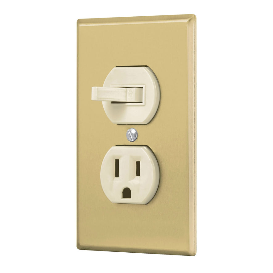 Placa armada interruptor y contacto, línea Standard,aluminio Caja con 3, 48495