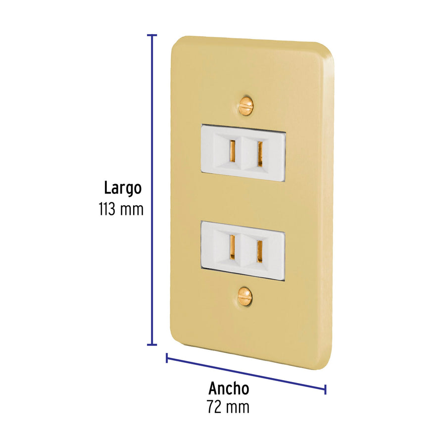 Placa armada 2 contactos polarizados línea Económica Caja con 3, 46390