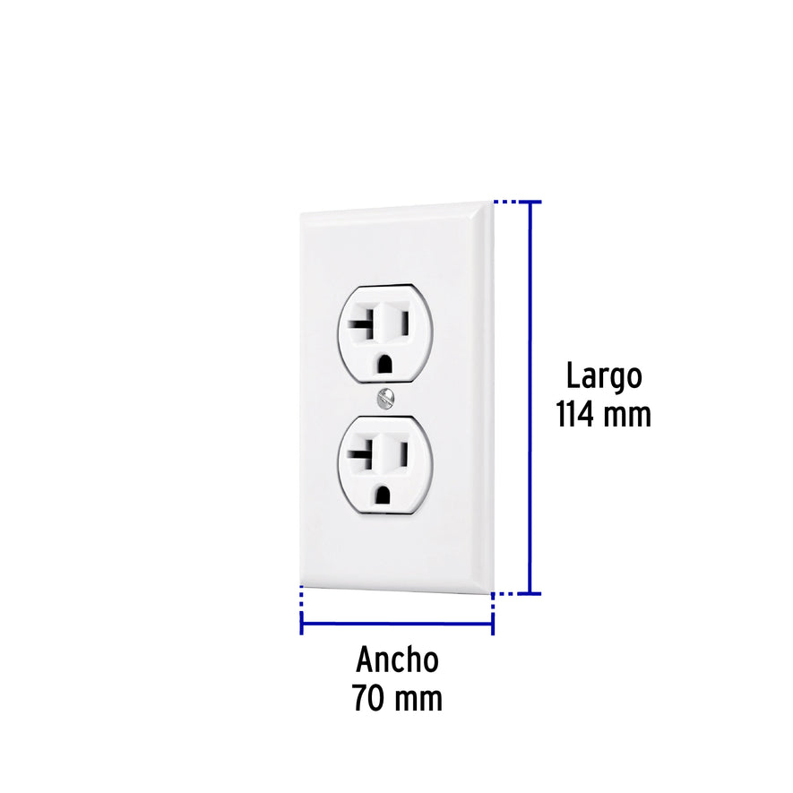 Placa armada contacto dúplex,2 polos, línea Standard, blanco Caja con 3, 45951