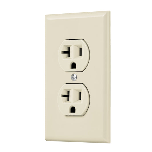 Placa armada contacto dúplex,2 polos, línea Standard, marfil Caja con 3, 48490