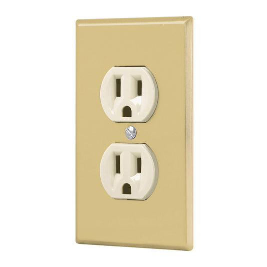 Placa armada 2 contactos polarizados,línea Standard,aluminio Caja con 3, 48494