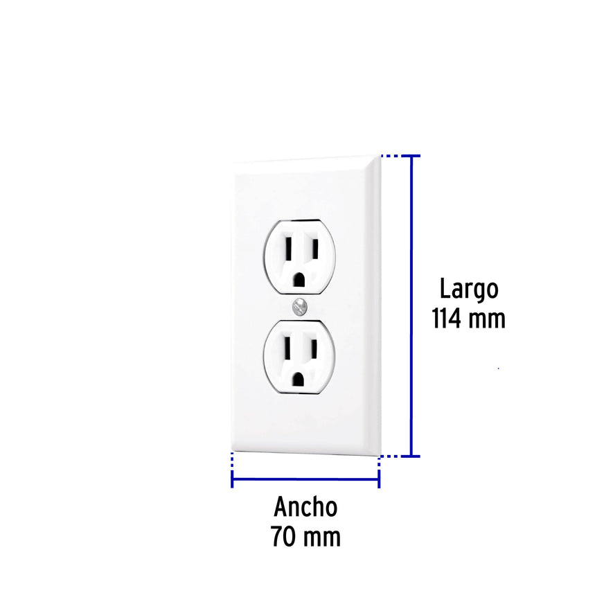 Placa armada 2 contactos polarizados, línea Standard, blanco Caja con 3, 45954